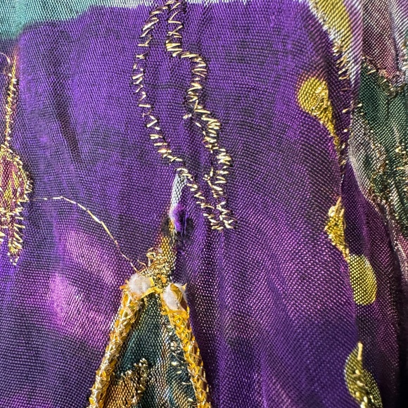 Jane Ashley | VTG Jewel Tone Fall Floral Puff Paint Bomber Oversized Coat Jacket - Picture 16 of 16